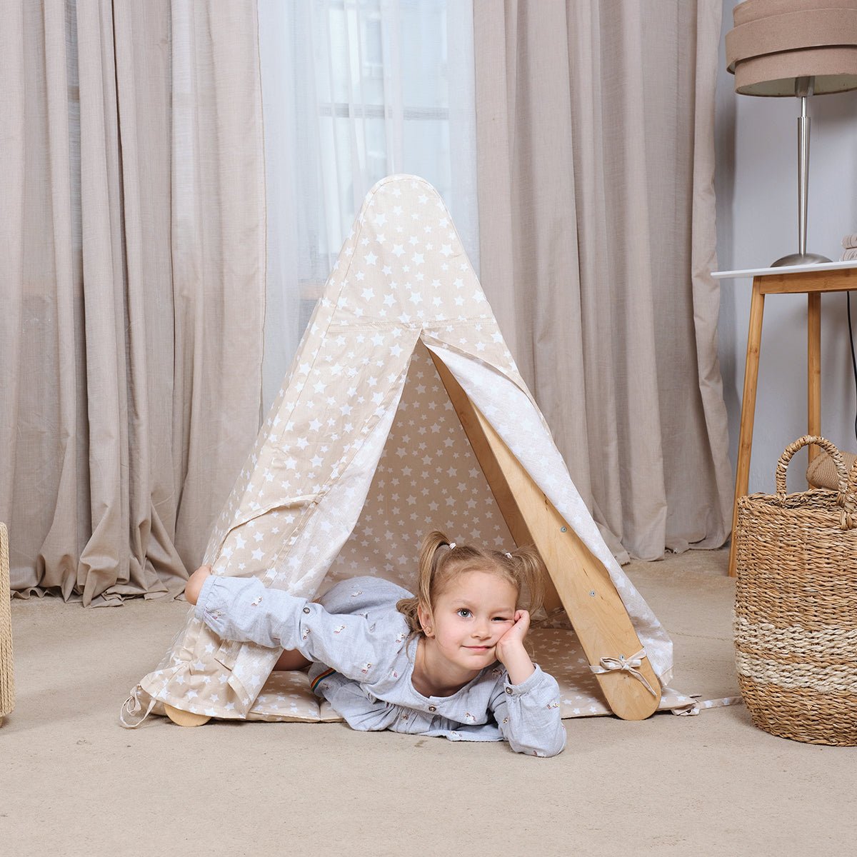 Play Tent Cover with Mat for Triangle Ladder