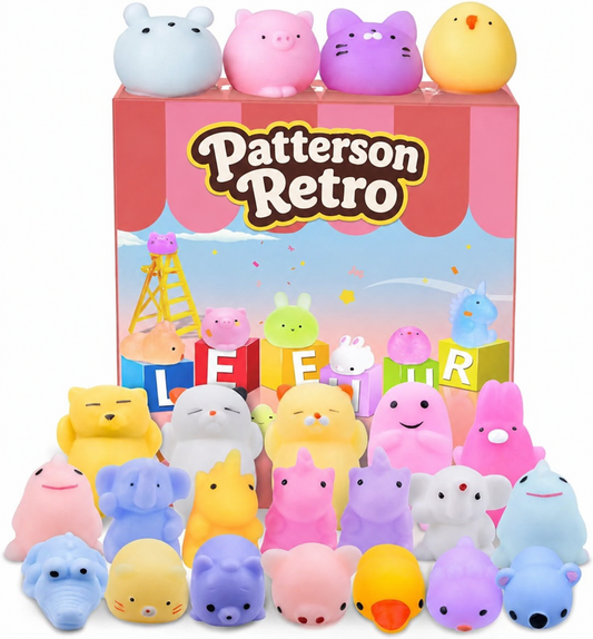 Patterson Retro Soft Animal Squishy Toy Set