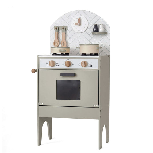Hooga Wooden Play Kitchen with 6 Utensils