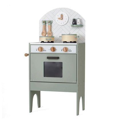 Hooga Wooden Play Kitchen with 6 Utensils
