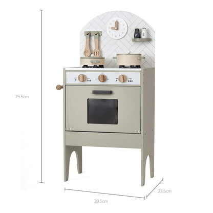 Hooga Wooden Play Kitchen with 6 Utensils