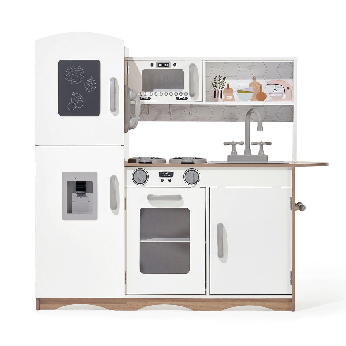 Kidoz Modern Wooden Play Kitchen - White