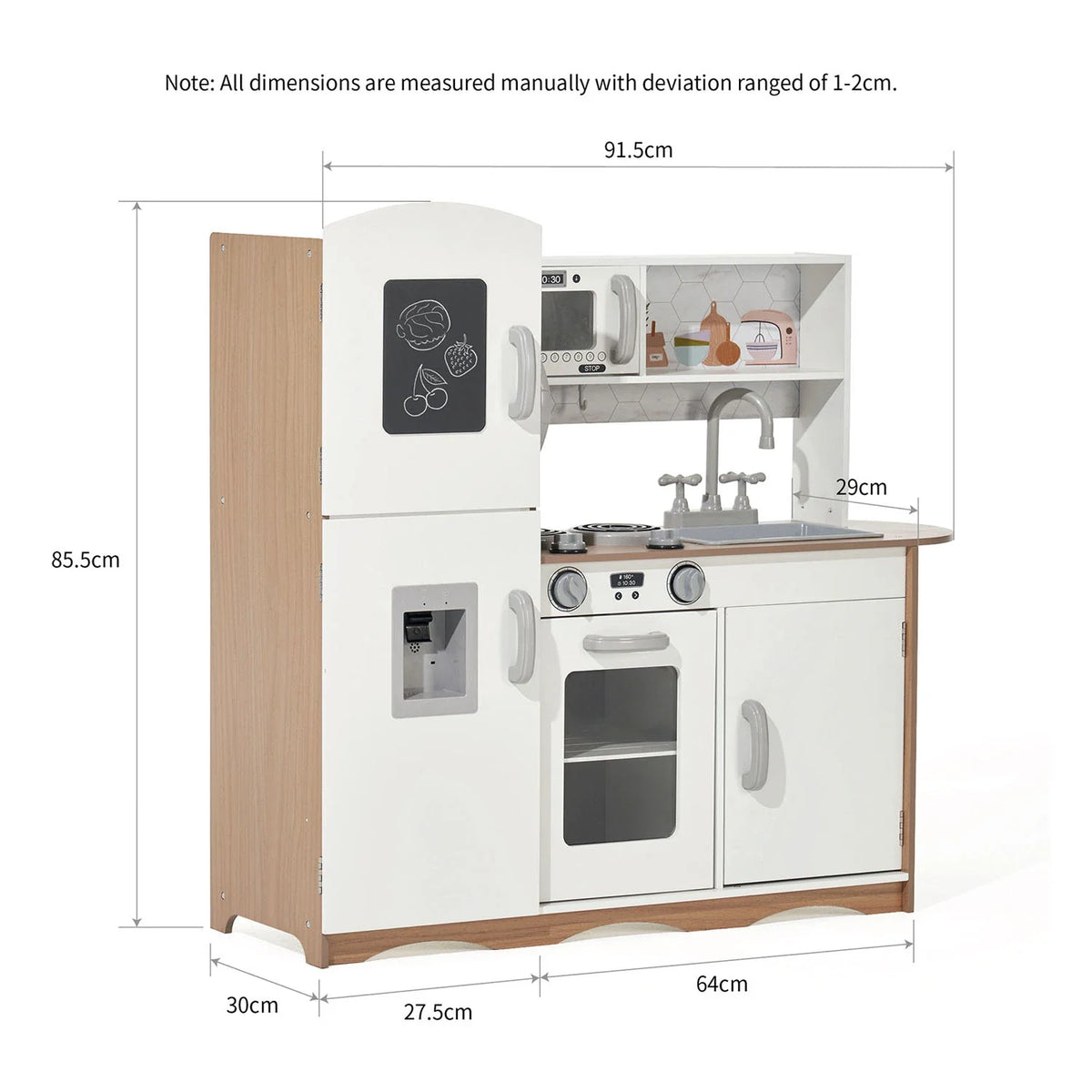 Kidoz Modern Wooden Play Kitchen - White