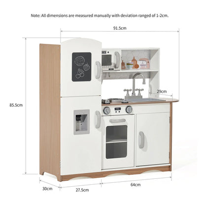 Kidoz Modern Wooden Play Kitchen - White