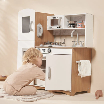 Kidoz Modern Wooden Play Kitchen - White