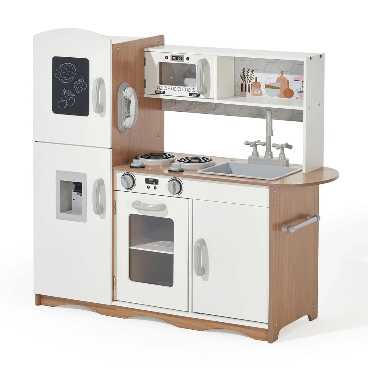 Kidoz Modern Wooden Play Kitchen - White