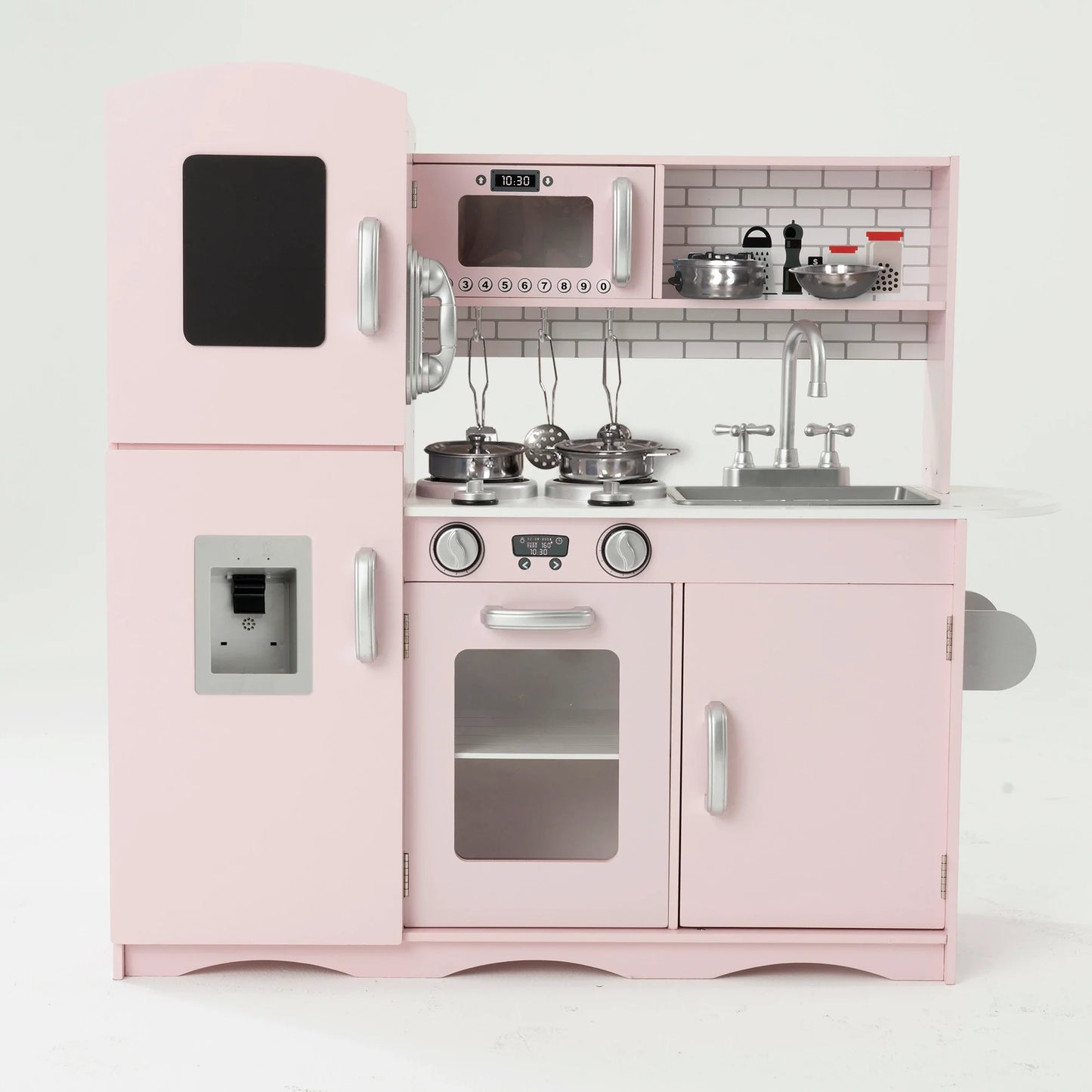 Kidoz Deluxe Wooden Play Kitchen with Accessories – Pink