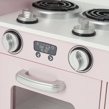 Kidoz Deluxe Wooden Play Kitchen with Accessories – Pink